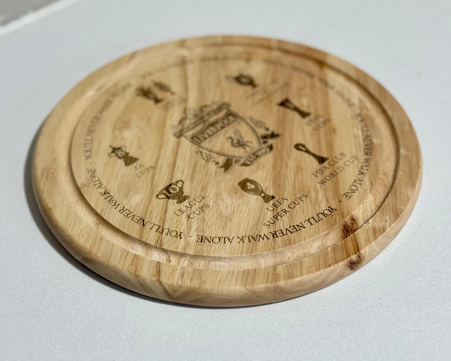 Liverpool FC Trophy Wall Inspired Chopping Board