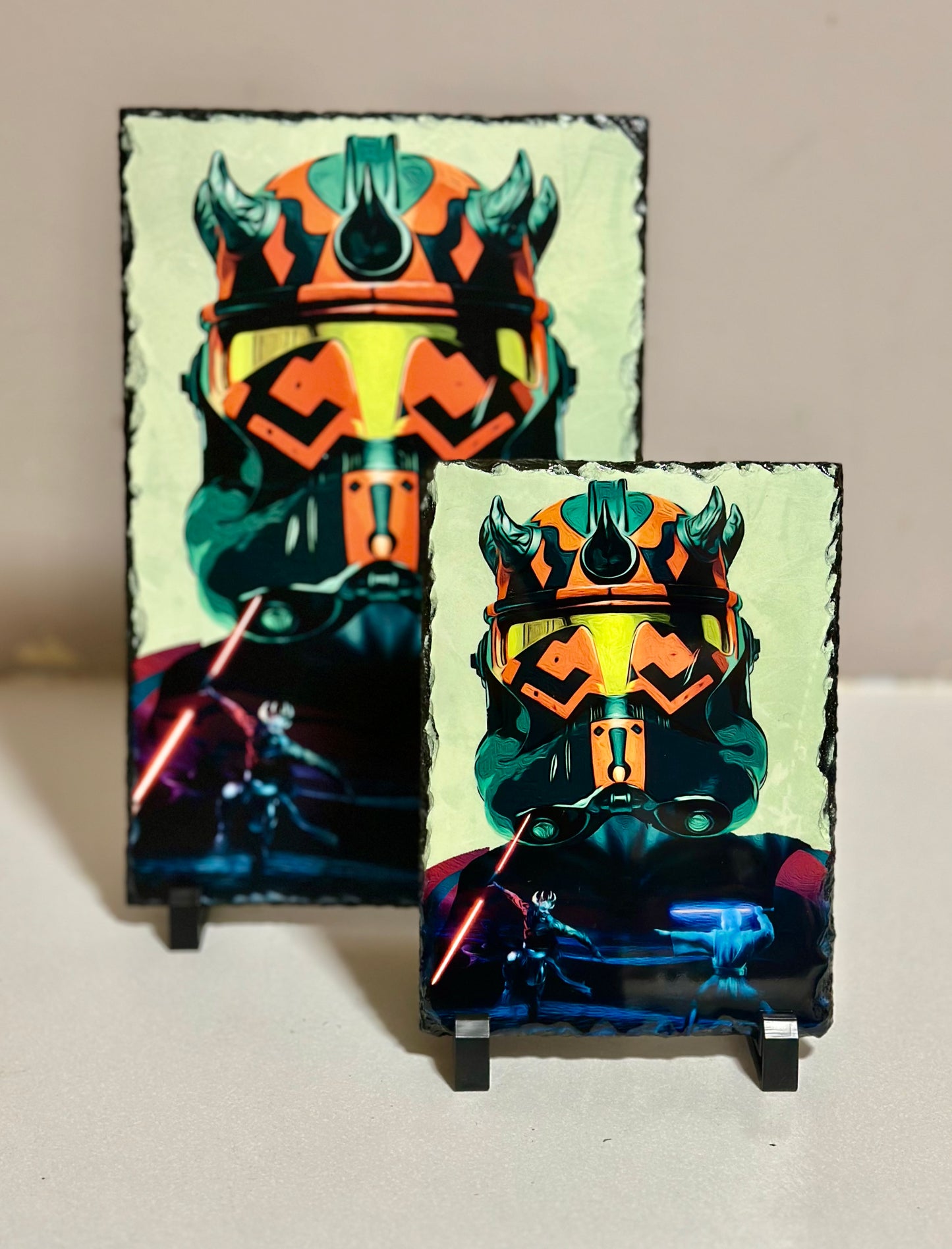 star Wars Inspired Maul Clone artwork on Solid Rock Slate