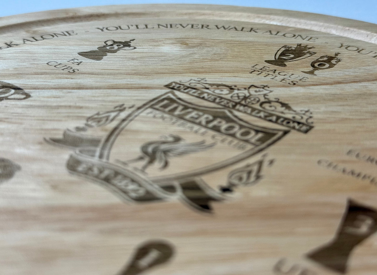 Liverpool FC Trophy Wall Inspired Chopping Board
