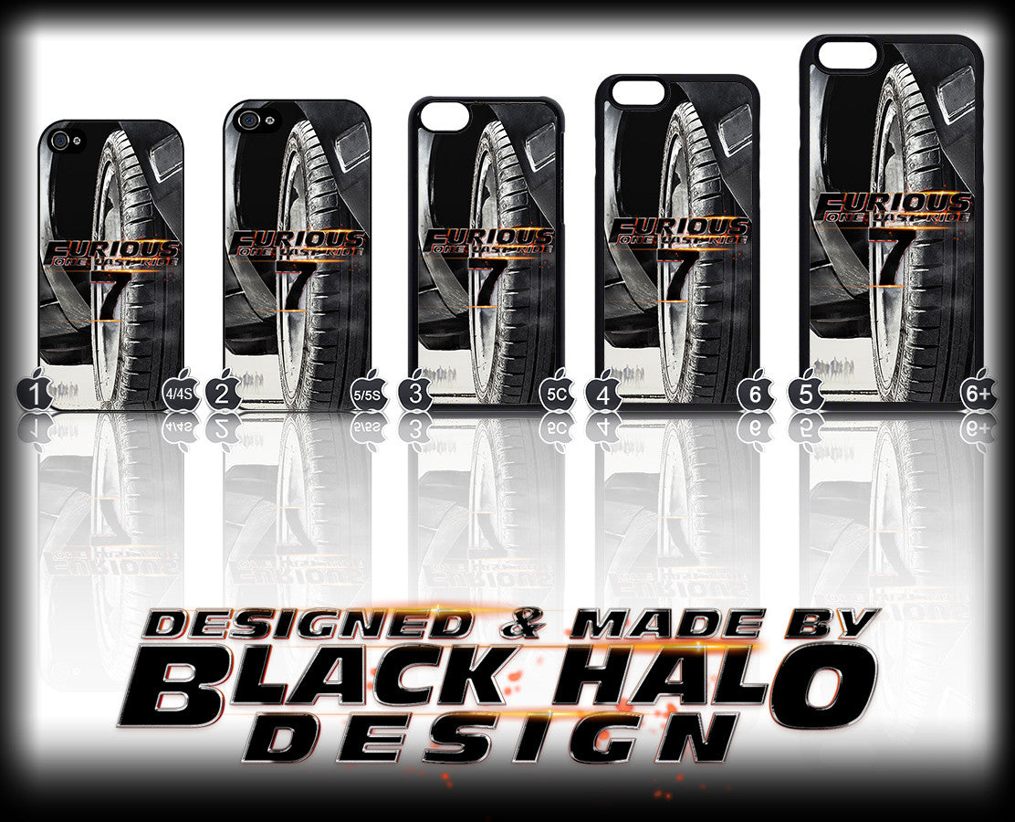 FAST AND FURIOUS 7 CASE/COVER FOR APPLE IPHONE 4,4S,5,5S,5C,6 & 6 PLUS #1 - Black Halo Design
- 1