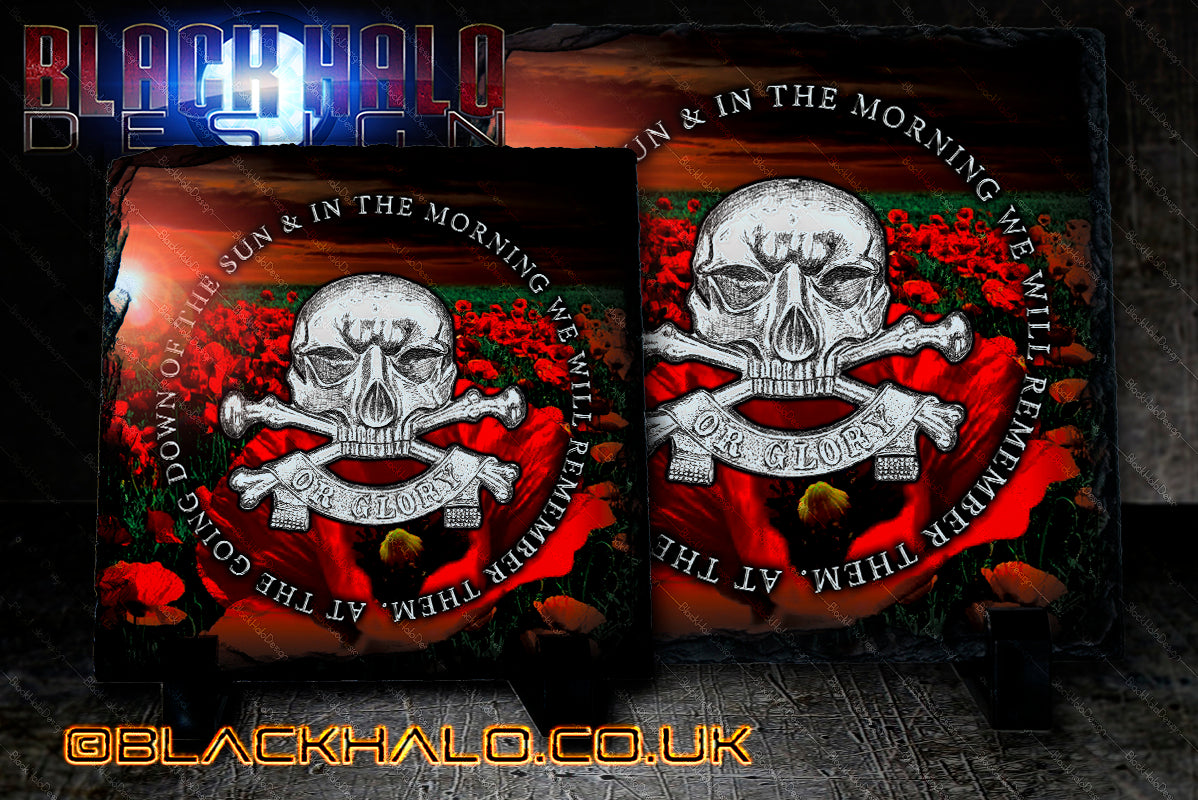 17th - 21st Lancers Natural Rock Slate with Stands