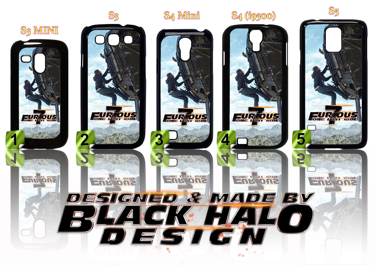 FAST & FURIOUS 7 CASE/COVER FOR SAMSUNG GALAXY S RANGE S3/S4/S5 (MINI) #2 Paul Walker - Black Halo Design