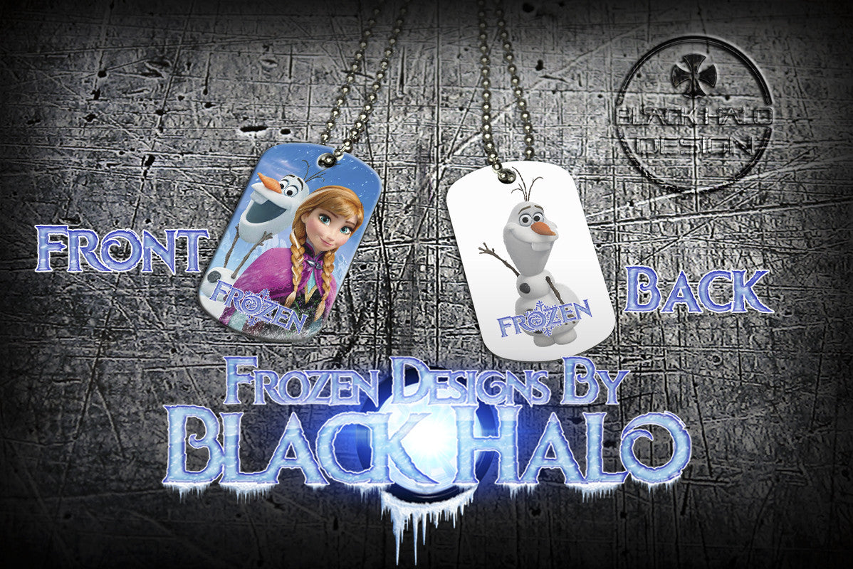 Choice of Disneys Frozen Double Sided Metal Pendant With Metal Ball Chain Necklace (Dog Tag) - Black Halo Design
- 11