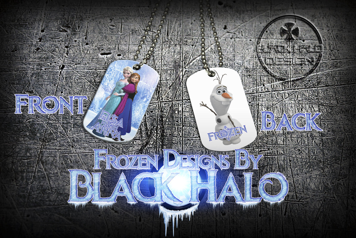 Choice of Disneys Frozen Double Sided Metal Pendant With Metal Ball Chain Necklace (Dog Tag) - Black Halo Design
- 3