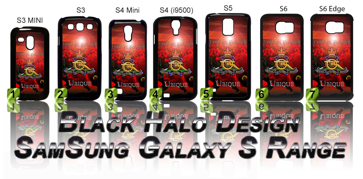 THE REGIMENT OF THE ROYAL ARTILLERY: POPPY CASE/COVER FOR SAMSUNG GALAXY S PHONE RANGE - Black Halo Design
- 1