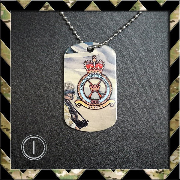 ★ CHOICE OF ROYAL AIR FORCE REGIMENT ★ DOG TAG NECKLACE/KEY RING/KEYRING/DOGTAG - Black Halo Design
- 4