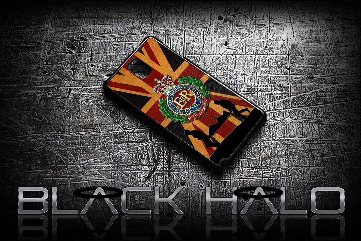 ★ THE ROYAL ENGINEERS - UNION JACK ★ COVER/CASE FOR SAMSUNG GALAXY NOTE 2 / NOTE 3 / NOTE 4 (ARMY) - Black Halo Design