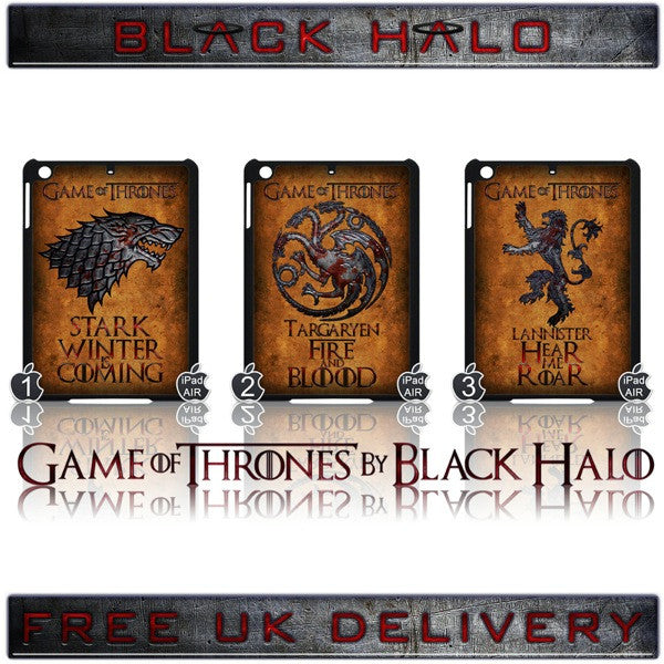 ★ CHOICE OF GAME OF THRONES (BLOODY CRESTS) ★ CASE/COVER FOR APPLE IPAD AIR - Black Halo Design