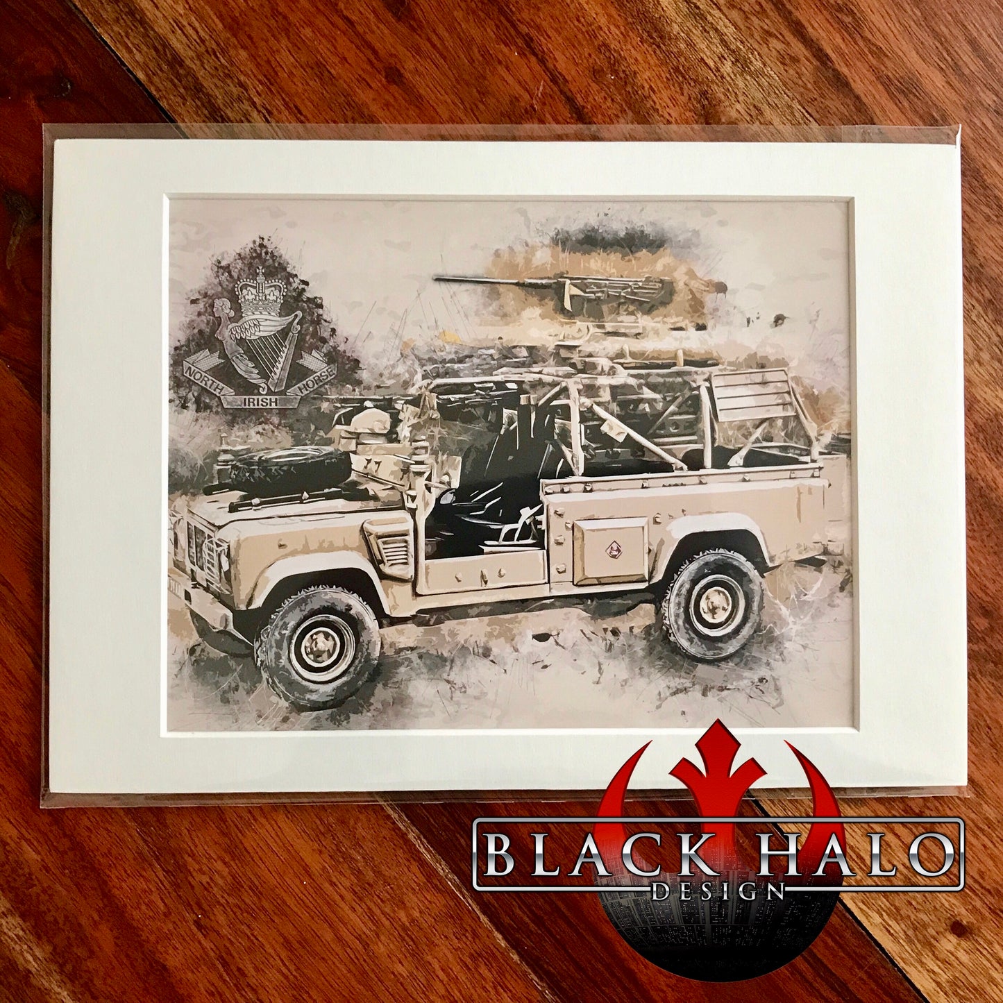 North Irish Horse WMIK original artwork print in bespoke A4 picture frame mount