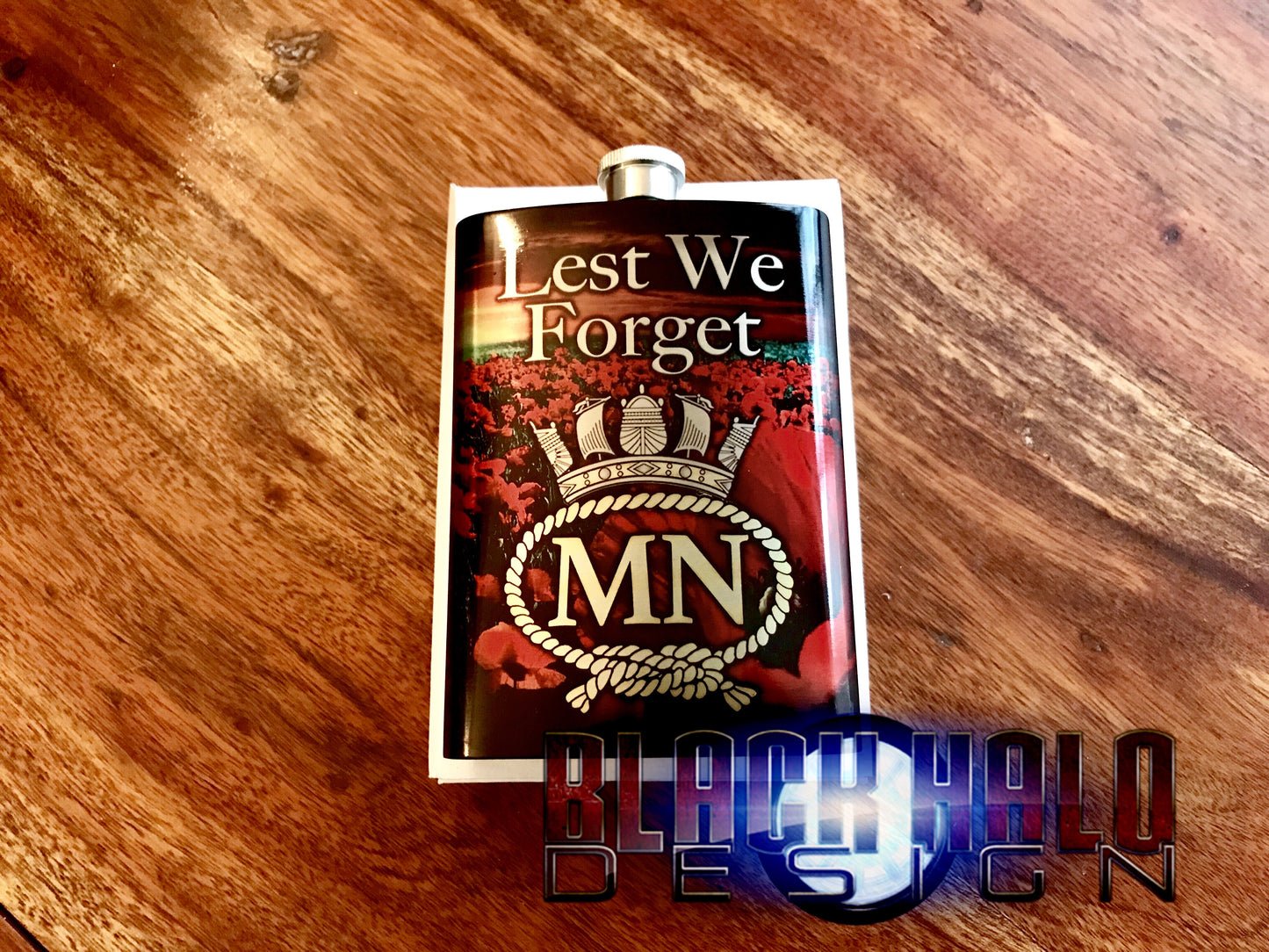 The British Merchant Navy (MN): Lest We Forget Stainless Steel 8oz Hip Flask