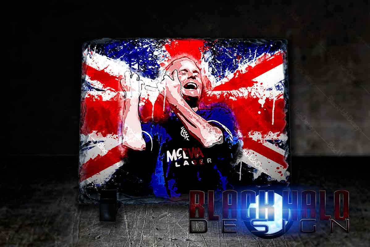 Paul Gascoigne (Gazza) Glasgow Rangers FC Natural Rock Slate