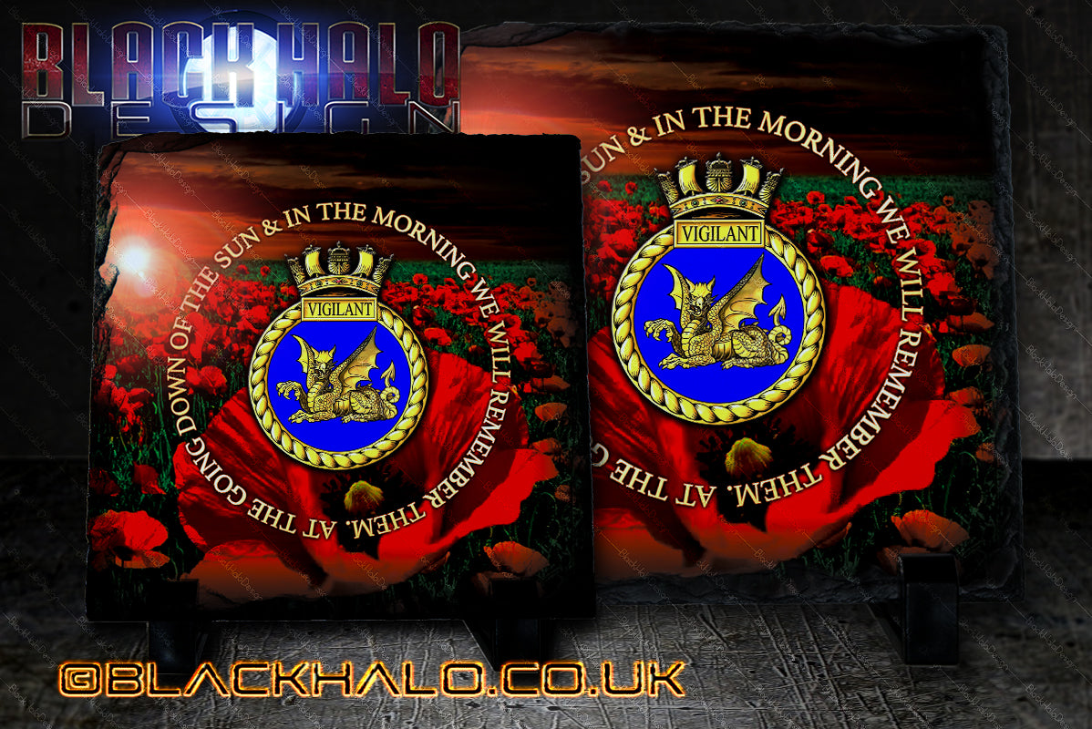 The Royal Navy: HMS Vigilant Natural Rock Slate in choice of sizes