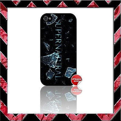 ★ SUPERNATURAL ★ COVER FOR IPHONE 4/4S SHELL CASE SAM & DEAN WINCHESTER #5 - Black Halo Design