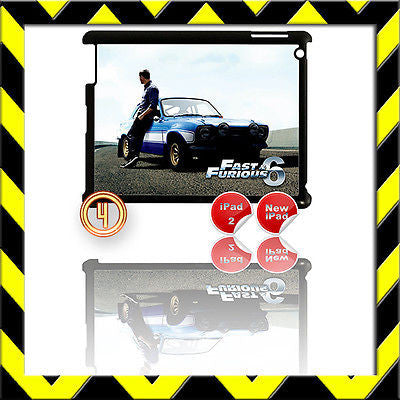 ★ FAST & FURIOUS 6 ★ SHELL/COVER FOR IPAD 2/3/4(3RD/4TH GEN AND) PAUL WALKER #4 - Black Halo Design