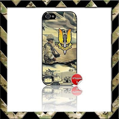 ★ THE SPECIAL AIR SERVICE (SAS)★ SHELL/CASE/COVER FOR IPHONE 5 AFGHANISTAN - Black Halo Design