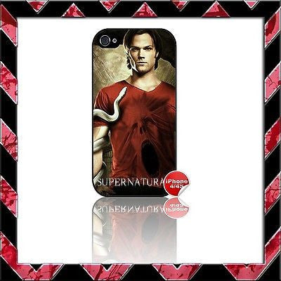 ★ SUPERNATURAL ★ COVER FOR IPHONE 4/4S SHELL CASE SAM JARED PADALECKI#2 - Black Halo Design