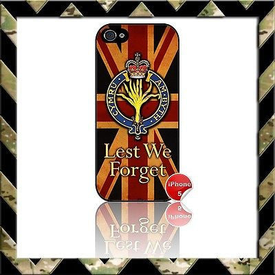 ★ THE WELSH GUARDS ★ SHELL/CASE/COVER FOR IPHONE 5/5S UNION JACK/HELP FOR HEROES - Black Halo Design