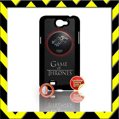 ★ GAME OF THRONES ★ COVER FOR SAMSUNG GALAXY NOTE II/2/N7100 PHONE CASE STARK#1 - Black Halo Design