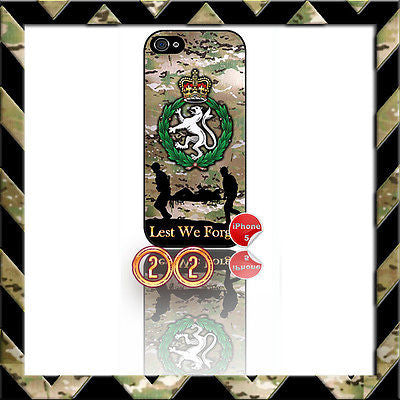 ★ WOMENS ROYAL ARMY CORPS (WRAC)★ SHELL/CASE/COVER FOR IPHONE 5/5S CAMO#22 - Black Halo Design