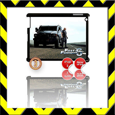 ★ FAST & FURIOUS 6 ★ SHELL/COVER FOR IPAD 2/3/4(3RD/4TH GEN AND) THE ROCK #3 - Black Halo Design