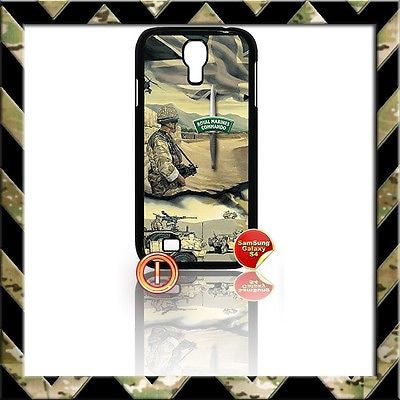 ★ ROYAL MARINES COMMANDO COVER FOR SAMSUNG GALAXY S4 S IV/I9500 SHELL/CASE ARMY - Black Halo Design