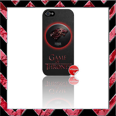 ★ GAME OF THRONES HOUSE STARK ★ PHONE COVER FOR IPHONE 5 (CASE) BLOOD SPATTER - Black Halo Design