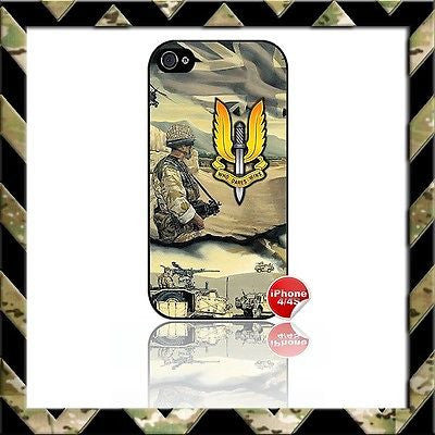 ★ THE SPECIAL AIR SERVICE (SAS) ★ COVER FOR APPLE IPHONE 4/4S WHO DARES WINS - Black Halo Design