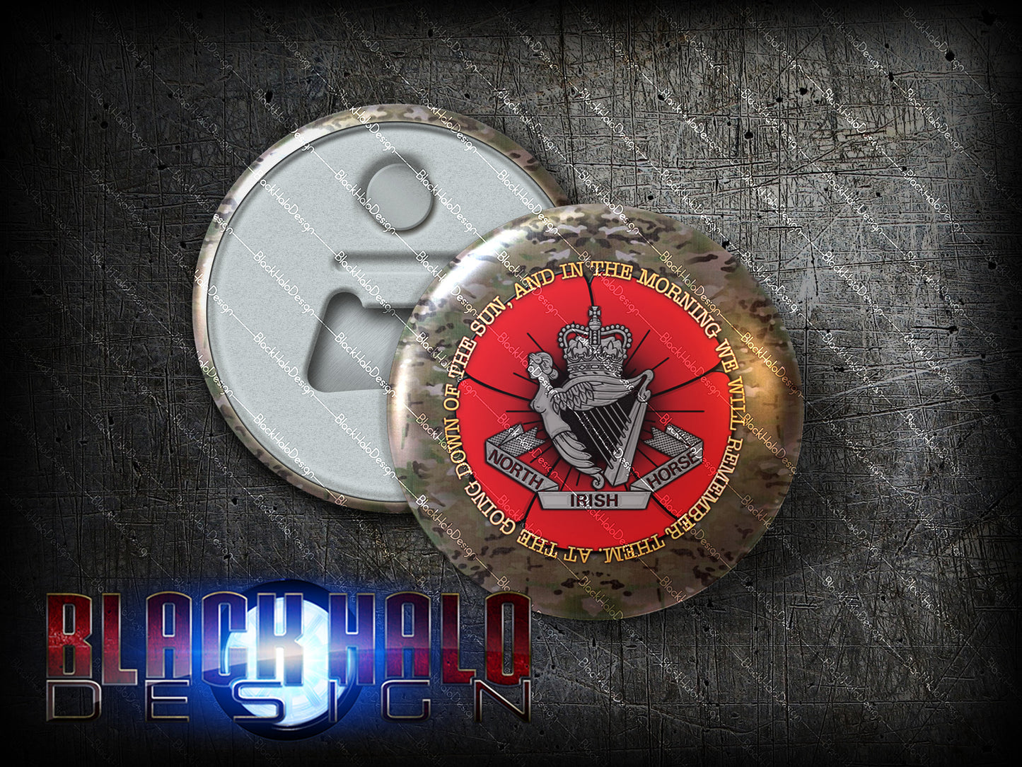 The North Irish Horse (NIH): Poppy: Large 58mm Metal Bottle Opener Fridge Magnet - Black Halo Design