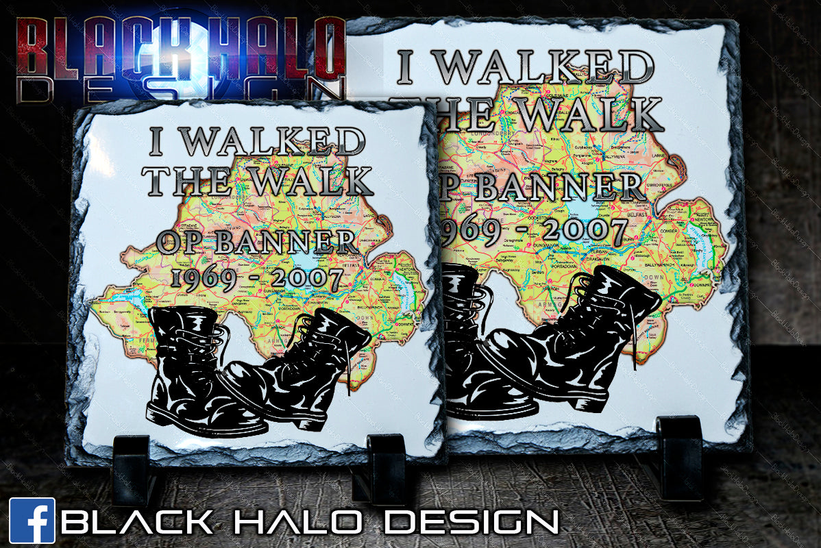 I Walked The Walk: Op-Banner: Natural Rock Slate with Stands