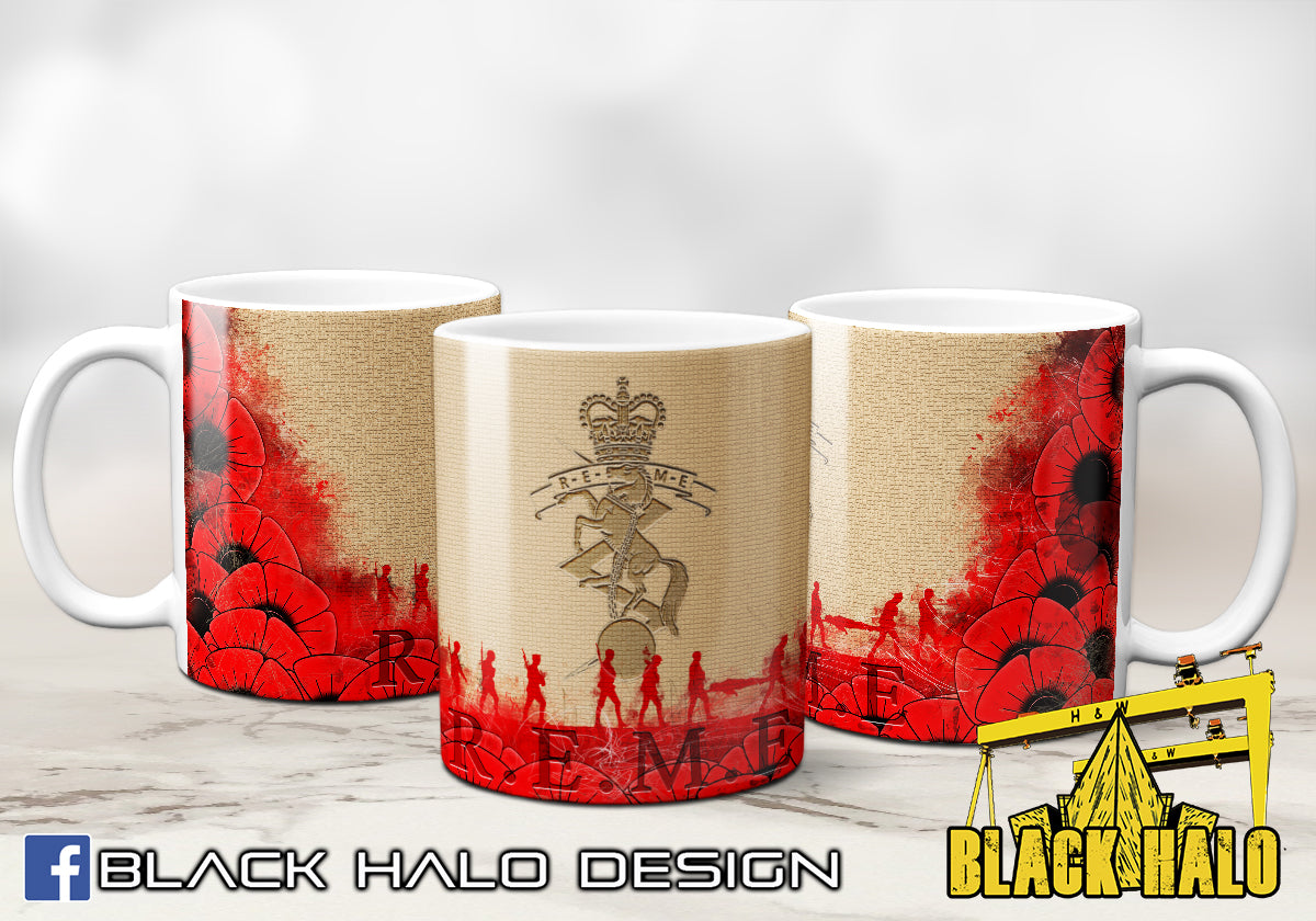 (NEW) REME: Royal Electrical & Mechanical Engineers Poppy Ceramic Mug