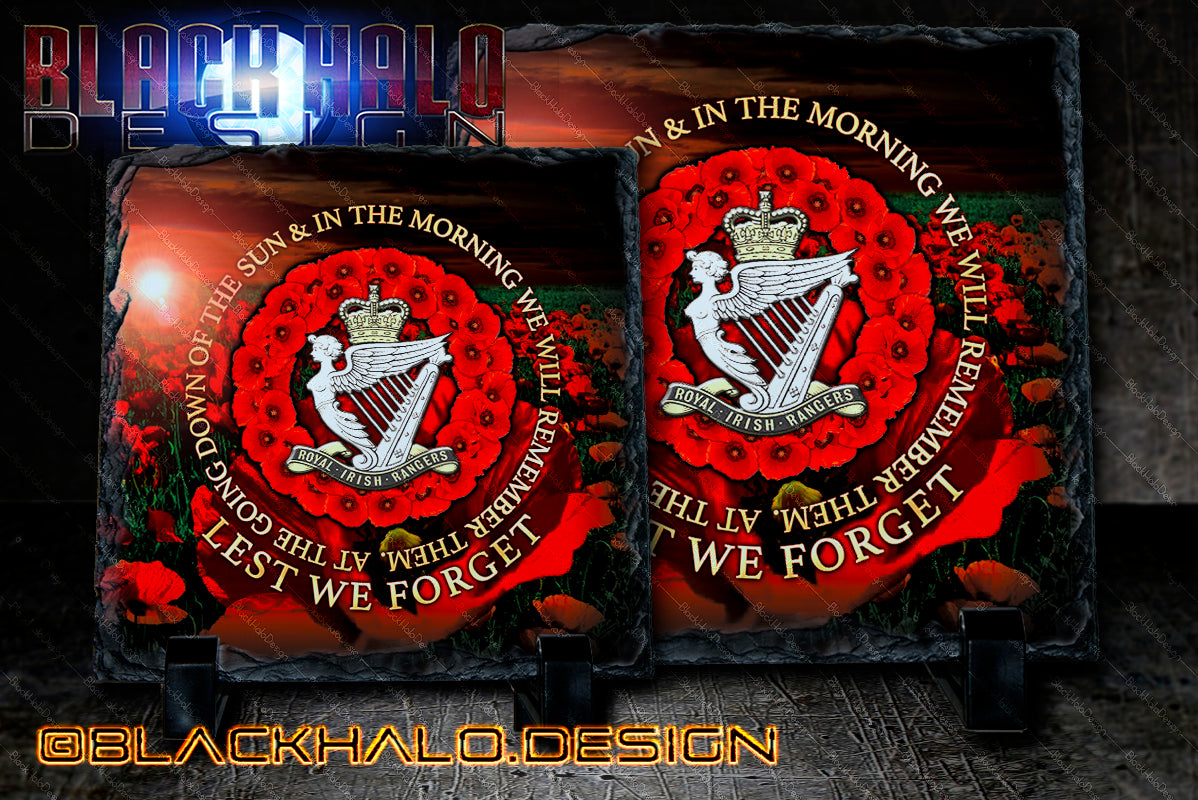 Royal Irish Rangers Natural Rock Slate in choice of sizes