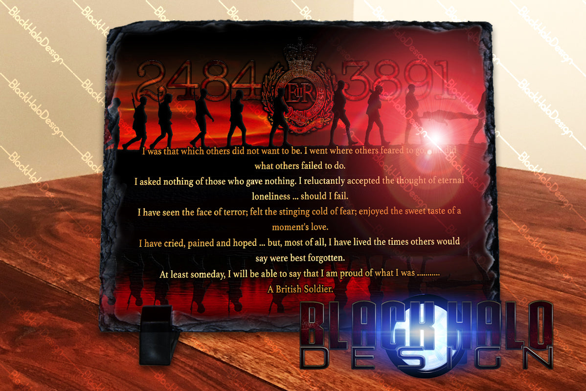 Royal Engineers Personalised Solid Rock Slate