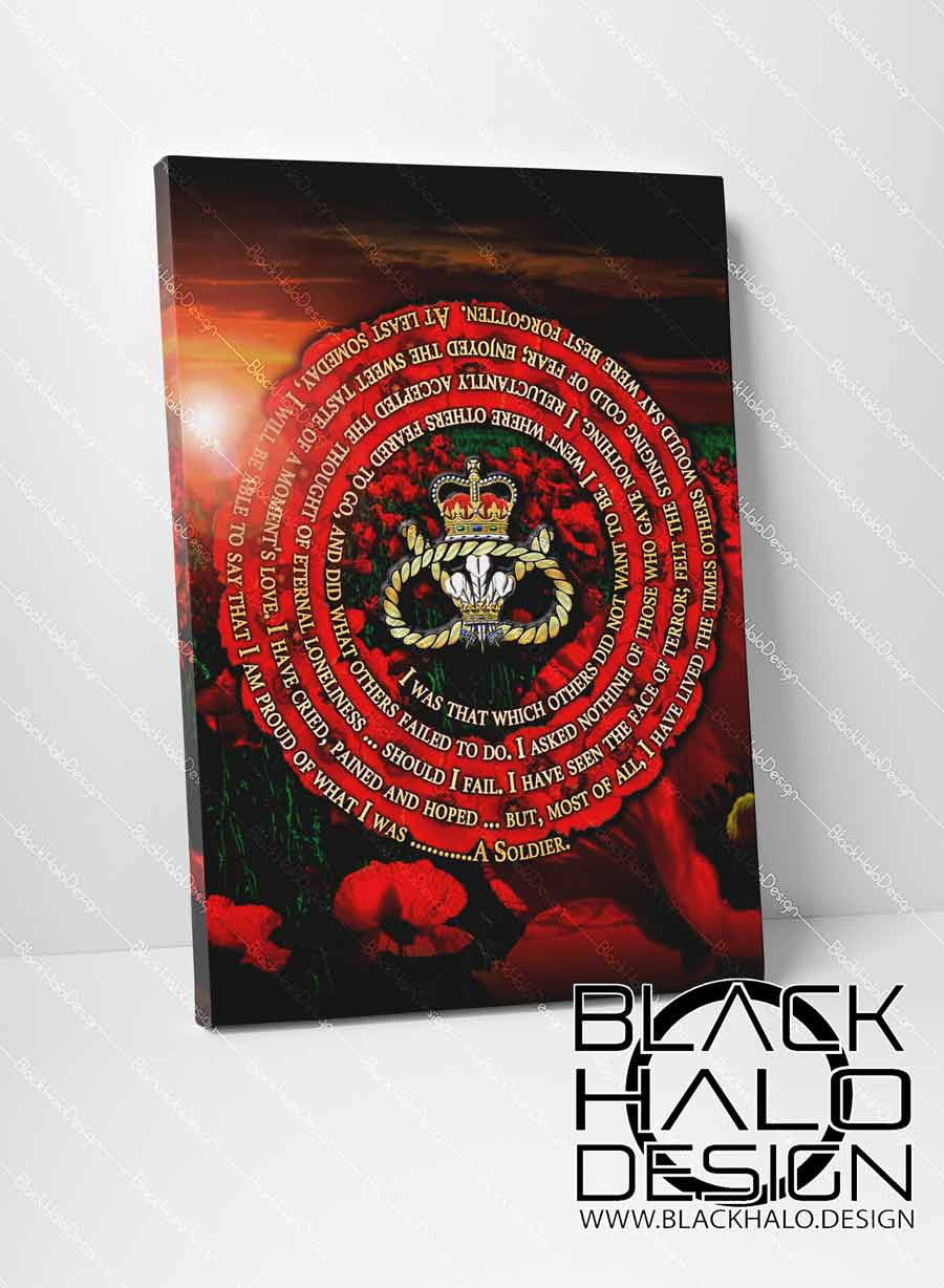 The Staffordshire Regiment: A Soldiers Poem Remembrance Box Framed Canvas (Choice of Sizes)