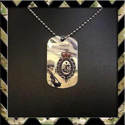 ★ ROYAL REGIMENT OF FUSILIERS ★ DOG TAG NECKLACE/KEYRING - Black Halo Design
