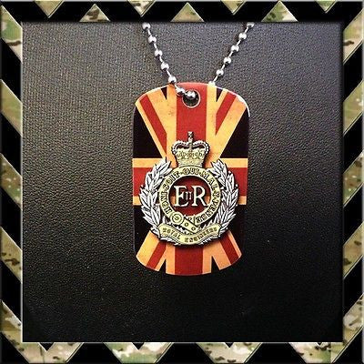 ★ UNION JACK ROYAL ENGINEERS (SAPPERS) ★ DOG TAG NECKLACE/KEYRING(H4H/ARMY/NAVY) - Black Halo Design