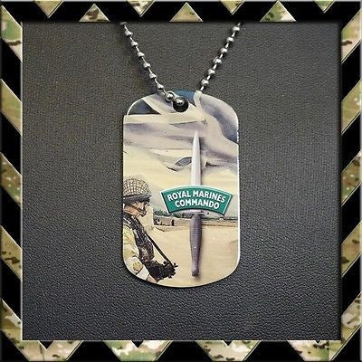 Royal Marines Commando Afghanistan Dog Tag Necklace Keyring ARMY NAVY H4H