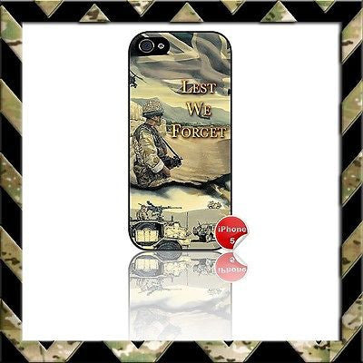 ★ LEST WE FORGET ★ PHONE COVER FOR IPHONE 5 CASE ARMY/NAVY/RAF HELP FOR HEROES#2 - Black Halo Design