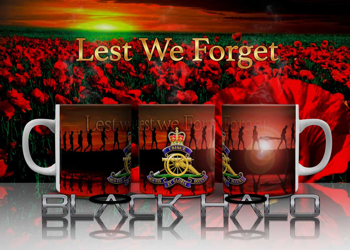 The Regiment of the Royal Artillery Lest We Forget 10oz Ceramic Mug #Army - Black Halo Design