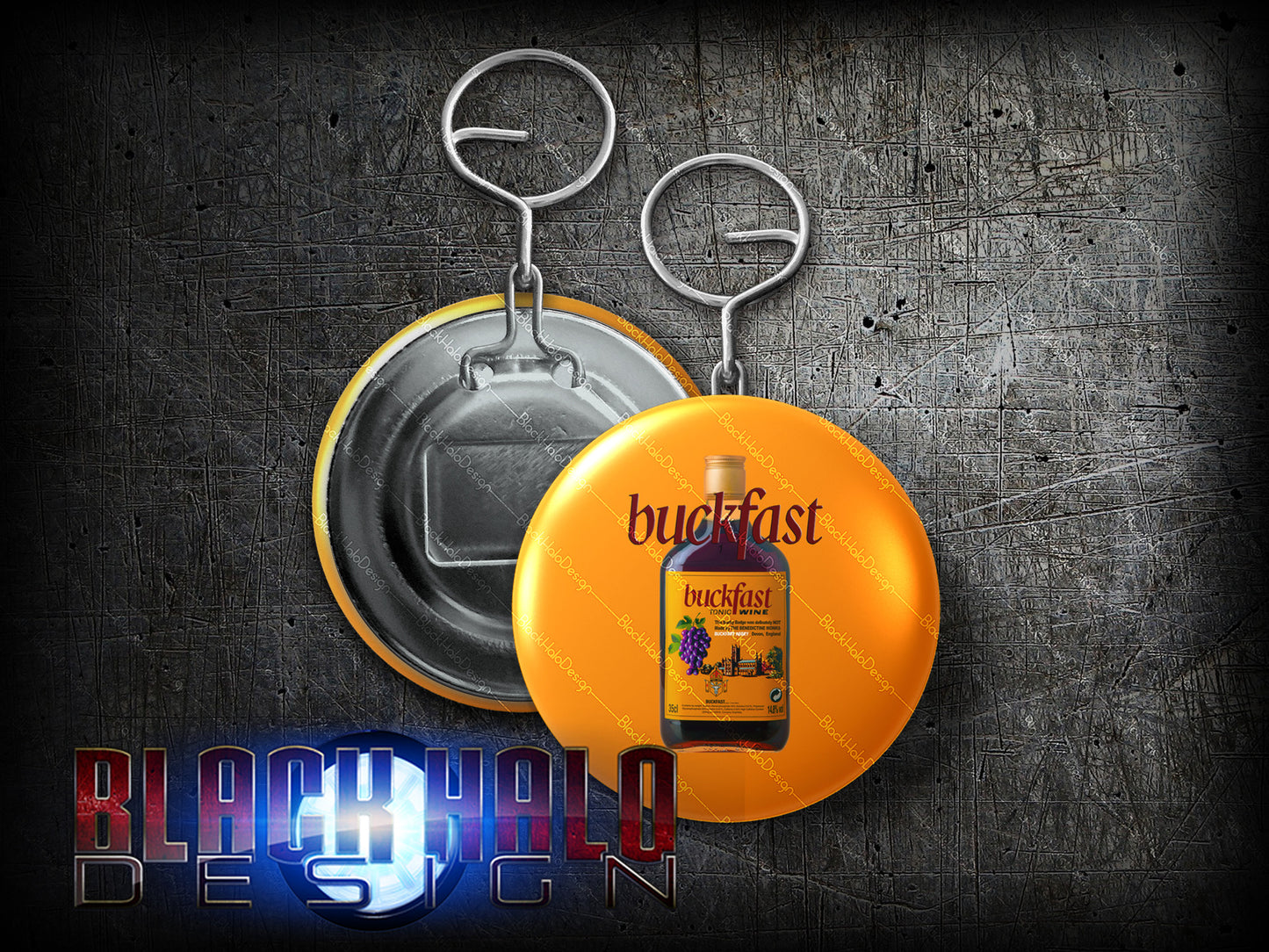 Buckfast Tonic Wine Large 58mm Metal Bottle Opener Keyring (Blame it on the Bucky)