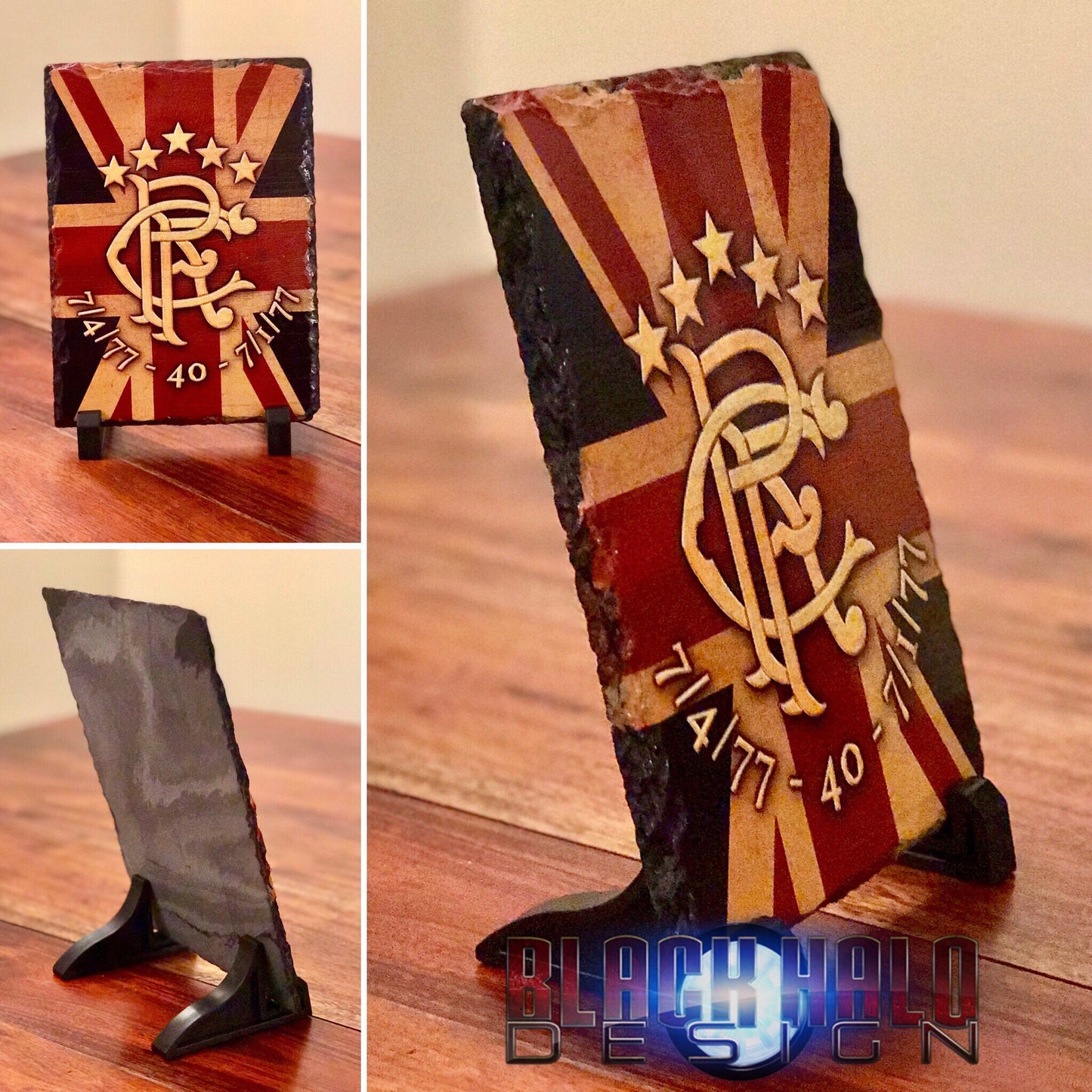 Glasgow Rangers FC Personalised Natural Rock Slate (Gers)