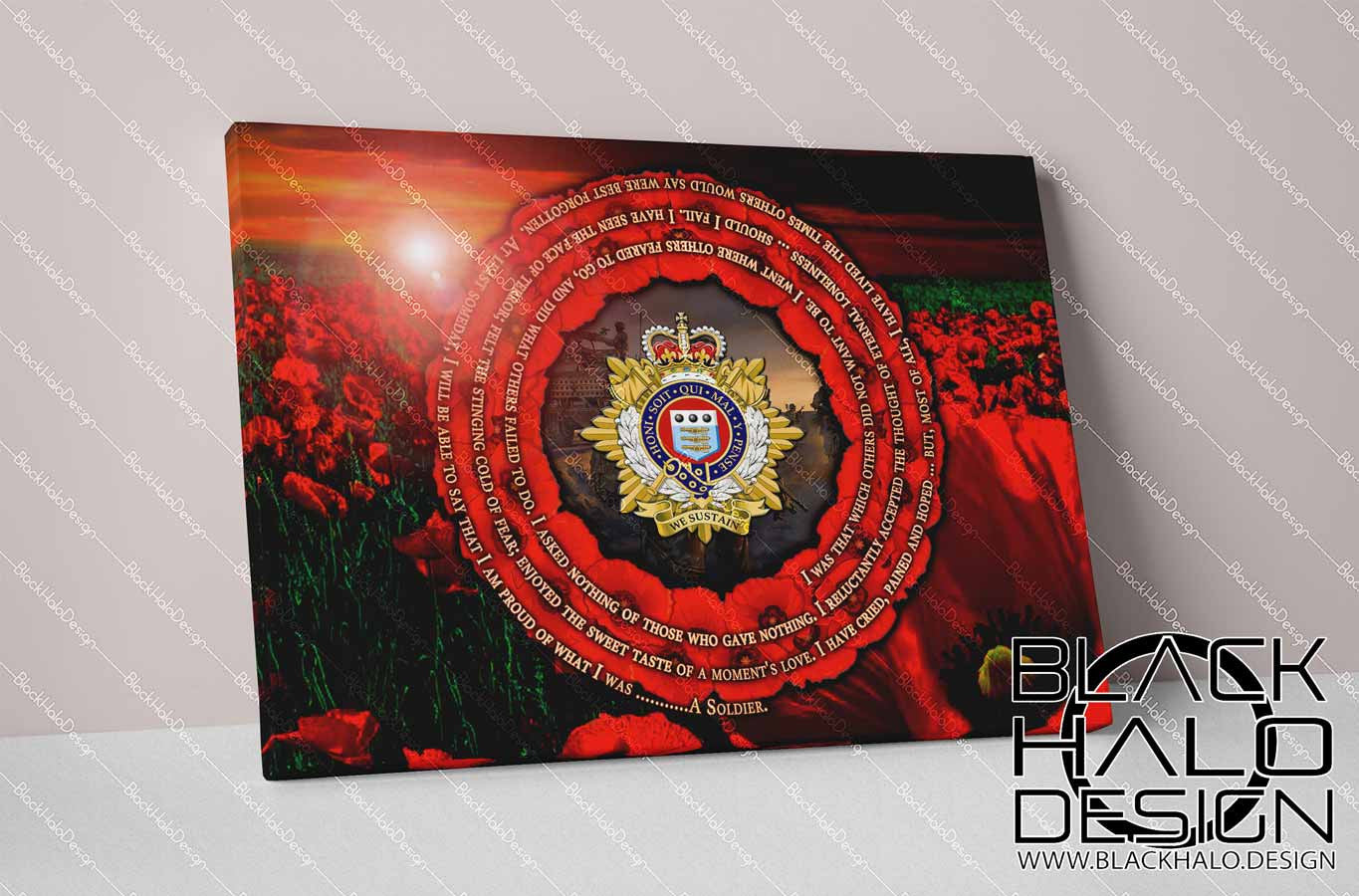 Royal Logistic Corps: Soldiers Poem Remembrance Box Framed Canvas (Choice of Sizes)