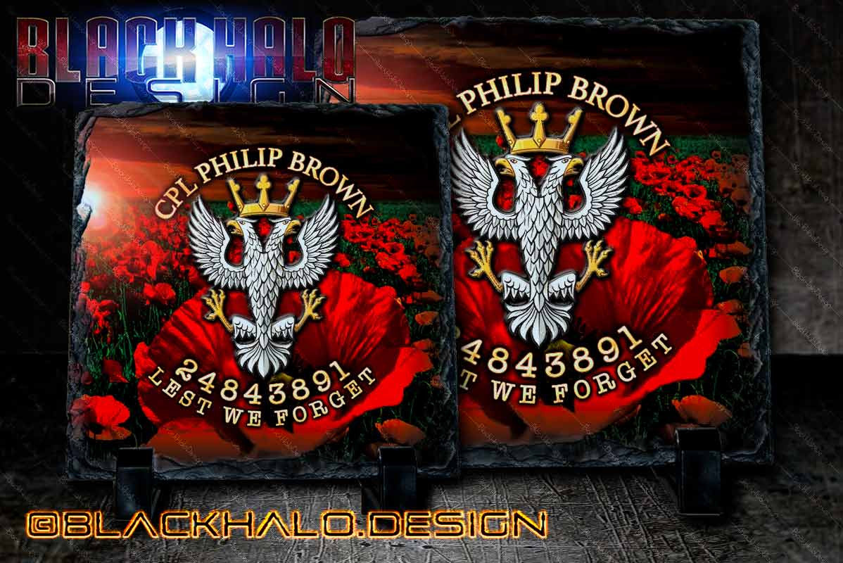 The Mercian Regiment Personalised Natural Rock Slate