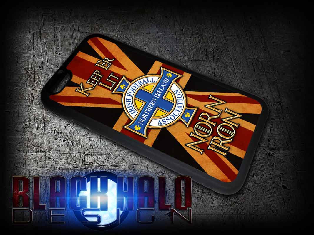 Northern Ireland: Norn Iron: Keep Er Lit: Union Jack Case/Cover for choice of Apple iPhone 4-6s Plus :#1 - Black Halo Design
- 2