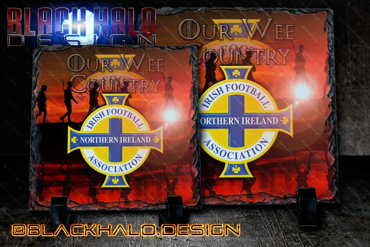 Choice of Northern Ireland Natural Rock Slate with Stands #Football #Team - Black Halo Design
- 2