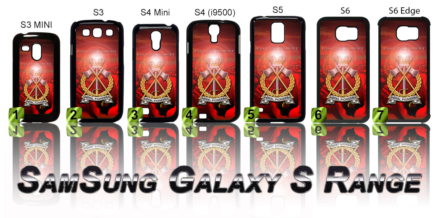 PERSONALISED: THE ROYAL PIONEER CORPS: POPPY CASE/COVER FOR SAMSUNG GALAXY S PHONE RANGE #MEMORIAL BADGE (RPC) - Black Halo Design