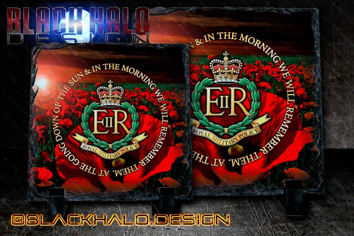 Royal Military Police Natural Rock Slate with Stands