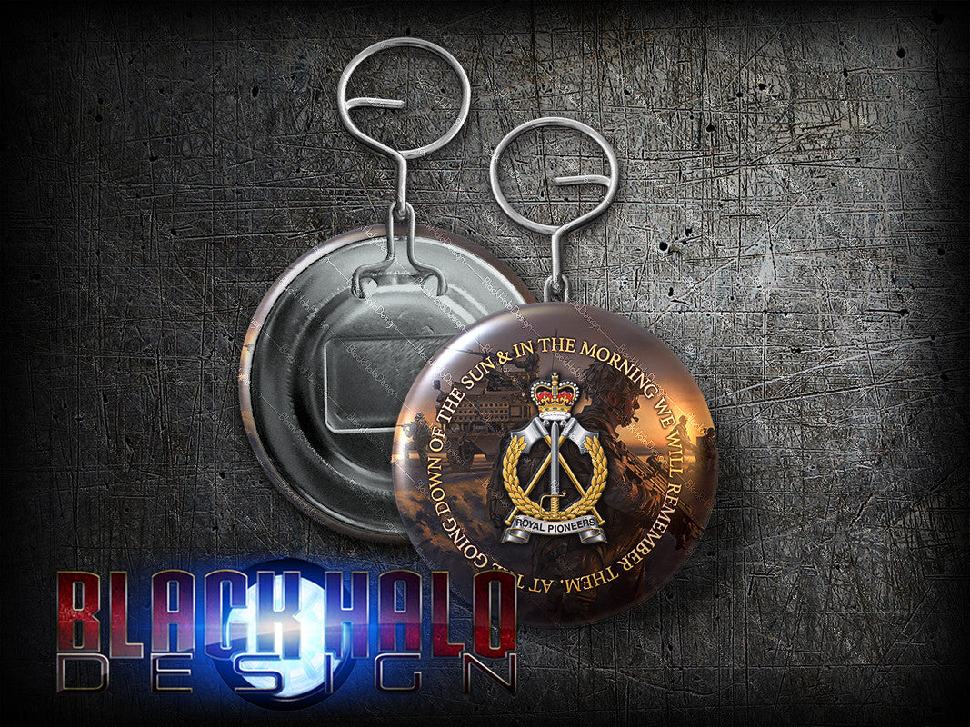 Royal Pioneer Corps Large 58mm Metal Bottle Opener Keyring (Pioneers)