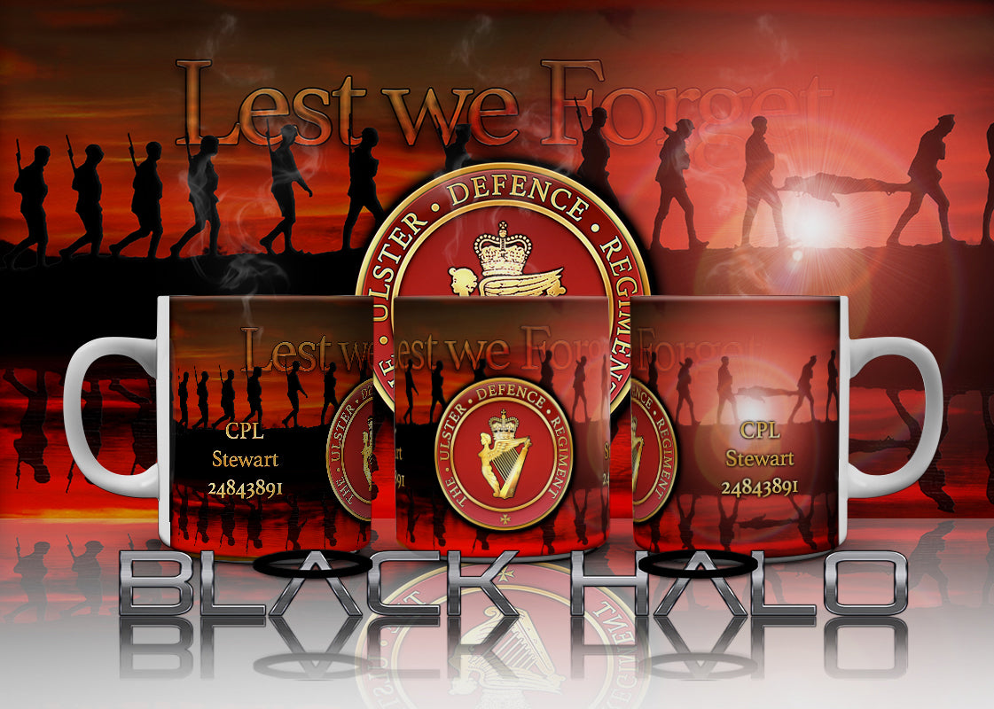UDR: Ulster Defence Regiment Personalised 10-11oz Porcelain Mug