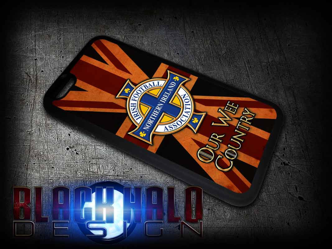 Northern Ireland: Our Wee Country: Union Jack Case/Cover for choice of Apple iPhone 4-6s Plus :#2 - Black Halo Design
- 2