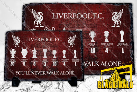 Liverpool FC Trophy Wall Inspired artwork Natural Causeway Rock Slate
